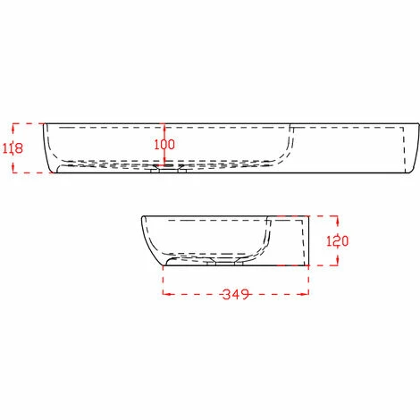 BERNSTEIN Lavabo Mural / Vasque à Poser TWG202 En Solide Surface (Solid Stone) - Noir/blanc Mat - 90x40x12cm 5 BERNSTEIN Lavabo Mural / Vasque à Poser TWG202 En Solide Surface (Solid Stone) - Noir/blanc Mat - 90x40x12cm – Image 3