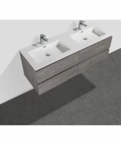 BERNSTEIN Meuble Salle De Bain Alice 1380 Gris Effet Béton - Miroir En Option: Sans Miroir, Mat -BERNSTEIN Shop 54314314 3