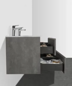 BERNSTEIN Meuble Salle De Bain Alice 1380 Gris Effet Béton - Miroir En Option: Sans Miroir, Mat -BERNSTEIN Shop 54314314 5