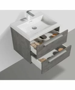 BERNSTEIN Ensemble Salle De Bain M600 - Gris Effet Béton - Miroir En Option: Sans Miroir -BERNSTEIN Shop 54314325 4