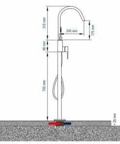 BERNSTEIN Robinet Mitigeur De Luxe Sur Pied NT3311 Avec Corps D'encastrement - Couleur Sélectionnable: Blanc -BERNSTEIN Shop 54314334 4