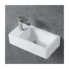 BERNSTEIN Lave-mains En Céramique Sanitaire KW302 - 45,5 X 25 X 12 Cm - Blanc Brillant: Sans Bonde Pop Up, Espace De Rangement à Gauche -BERNSTEIN Shop 54314358 1
