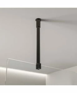 BERNSTEIN Barre De Fixation Plafond Pour Douche à L'italienne - Couleur à Choix: Noir (mat)