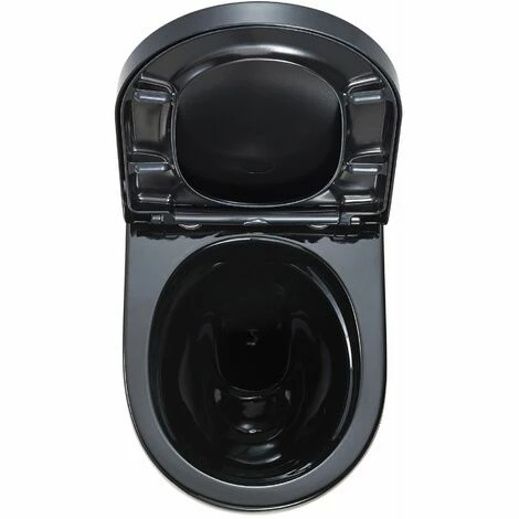 BERNSTEIN WC Suspendu à Fond Creux Noir Sans Bride NANO Protection - Abattant Softclose - Version Courte 4 BERNSTEIN WC Suspendu à Fond Creux Noir Sans Bride NANO Protection - Abattant Softclose - Version Courte – Image 2