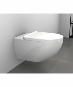 BERNSTEIN WC Suspendu Sans Rebord E-9030, Abattant Avec Mécanisme De Fermeture Douce, Couleur Au Choix: Blanc Brillant