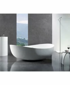 BERNSTEIN Baignoire îlot En Acrylique Sanitaire WAVE - 180 X110 X 62 Cm - Couleur Et Robinetterie En Option: Sans Robinet Mitigeur, Sans Siphon, Blanc Brillant
