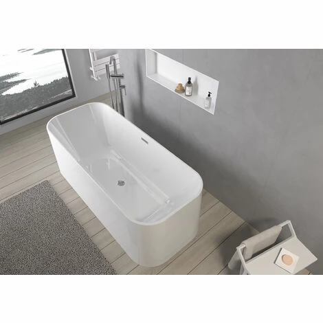 BERNSTEIN Baignoire îlot RIVA 2.0 En Acrylique Blanc - Dimensions Sélectionnables: Sans Robinet Mitigeur, Blanc Brillant, 170x70 Cm (de) 5 BERNSTEIN Baignoire îlot RIVA 2.0 En Acrylique Blanc - Dimensions Sélectionnables: Sans Robinet Mitigeur, Blanc Brillant, 170x70 Cm (de) – Image 3