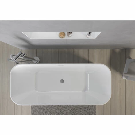 BERNSTEIN Baignoire îlot RIVA 2.0 En Acrylique Blanc - Dimensions Sélectionnables: Sans Robinet Mitigeur, Blanc Brillant, 170x70 Cm (de) 6 BERNSTEIN Baignoire îlot RIVA 2.0 En Acrylique Blanc - Dimensions Sélectionnables: Sans Robinet Mitigeur, Blanc Brillant, 170x70 Cm (de) – Image 4