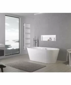 BERNSTEIN Baignoire îlot VERA 2.0 En Acrylique - 170 X 80 X 61 Cm - Robinetterie Disponible En Option: Sans Robinet Mitigeur, Blanc Brillant