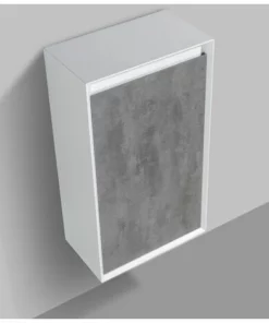 BERNSTEIN Colonne De Rangement Disponible Dans Différentes Couleurs - Convient Aux Ensembles De Meubles Fiona: Aspect Béton, Avec Armoire Latérale à Gauche