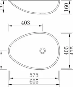 BERNSTEIN Vasque Design à Poser VELA En Fonte Minérale - Gris Effet Béton Mat - 60,5 X 43,5 X 16 Cm: Sans Bonde Pop Up -BERNSTEIN Shop 54314541 5