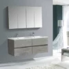 BERNSTEIN Ensemble Pour Salle De Bain EDGE 1300 - Dans Différentes Couleurs - Armoire De Toilette Et Colonne En Option: Sans Miroir, Sans Meuble Mural, Béton, Blanc Brillant -BERNSTEIN Shop 54314544 1