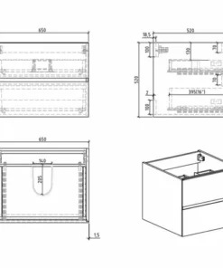 BERNSTEIN Ensemble Pour Salle De Bain EDGE 1300 - Dans Différentes Couleurs - Armoire De Toilette Et Colonne En Option: Sans Miroir, Sans Meuble Mural, Béton, Blanc Brillant -BERNSTEIN Shop 54314544 3