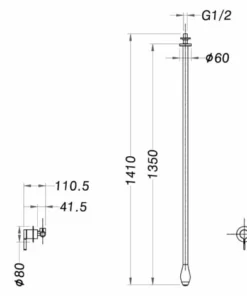 BERNSTEIN Robinetterie Pour Installation Au Plafond DROP 135 - Longueur 135 Cm - Finition Noir Mat Ou Chromé: Chrome -BERNSTEIN Shop 54314552 5