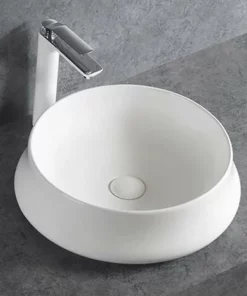 BERNSTEIN Vasque à Poser En Céramique Sanitaire KW6188 - 45,5 X 45,5 X 15 Cm - Couleur En Option: Sans Bonde Pop Up, Blanc Brillant