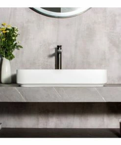 BERNSTEIN Vasque à Poser NT38 En Pierre Solide Solid Stone - Blanc Mat - 60 X 40 X 11 Cm -BERNSTEIN Shop 54314587 3