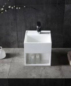 BERNSTEIN Vasque Murale Avec Espace De Rangement TWG31 - Blanc Mat - 30 X 30 X 30 Cm