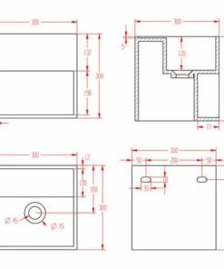 BERNSTEIN Vasque Murale Avec Espace De Rangement TWG31 - Blanc Mat - 30 X 30 X 30 Cm -BERNSTEIN Shop 54314590 3