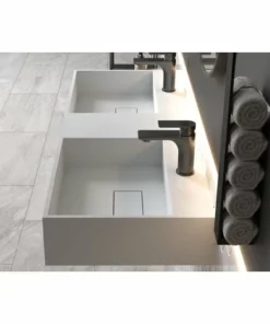 BERNSTEIN Double Vasque Murale En Solid Surface TWG231 - Blanc Mat - Largeur Sélectionnable: 122 Cm 11 BERNSTEIN Double Vasque Murale En Solid Surface TWG231 - Blanc Mat - Largeur Sélectionnable: 122 Cm -BERNSTEIN Shop 54314592 5