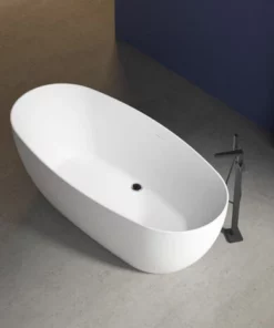 BERNSTEIN Baignoire îlot En Acrylique Sanitaire BELAQUA - 170 X 80 X 58 Cm - Robinetterie En Option: Sans Robinet Mitigeur, Sans Siphon