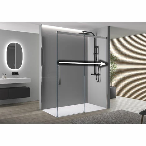 BERNSTEIN Paroi De Douche Fixe Et Porte Coulissante DX906 FLEX - Revêtement Nano -dimensions Sélectionnables: 100cm, 70cm 4 BERNSTEIN Paroi De Douche Fixe Et Porte Coulissante DX906 FLEX - Revêtement Nano -dimensions Sélectionnables: 100cm, 70cm – Image 2
