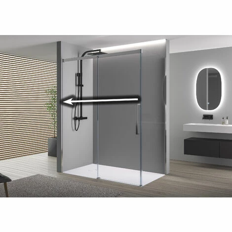 BERNSTEIN Paroi De Douche Fixe Et Porte Coulissante DX906 FLEX - Revêtement Nano -dimensions Sélectionnables: 100cm, 70cm 5 BERNSTEIN Paroi De Douche Fixe Et Porte Coulissante DX906 FLEX - Revêtement Nano -dimensions Sélectionnables: 100cm, 70cm – Image 3