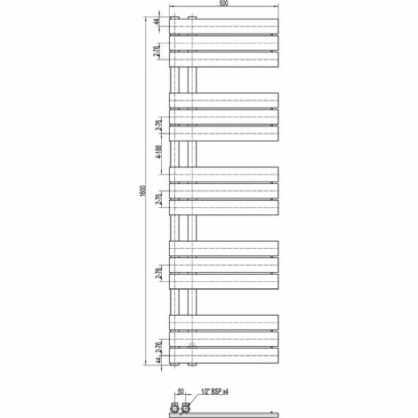 BERNSTEIN Radiateur Et Sèche-serviettes Design D16G De Couleur Anthracite - Dimensions Sélectionnables: 1600x500mm, Sans Kit De Connexion 6 BERNSTEIN Radiateur Et Sèche-serviettes Design D16G De Couleur Anthracite - Dimensions Sélectionnables: 1600x500mm, Sans Kit De Connexion – Image 4