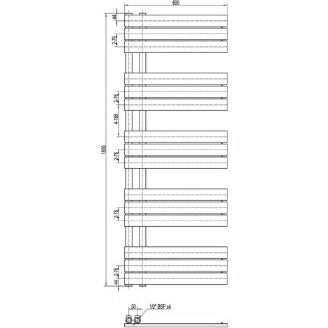BERNSTEIN Radiateur Et Sèche-serviettes Design D16G De Couleur Anthracite - Dimensions Sélectionnables: 1600x500mm, Sans Kit De Connexion 7 BERNSTEIN Radiateur Et Sèche-serviettes Design D16G De Couleur Anthracite - Dimensions Sélectionnables: 1600x500mm, Sans Kit De Connexion – Image 5
