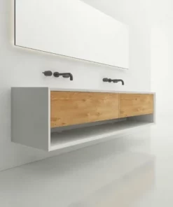 BERNSTEIN Meuble De Salle De Bain Avec Double Vasque Fiona 1400 - Façade Effet Chêne - Miroir & Colonne De Rangement En Option: Sans Miroir, Sans Meuble Mural 11 BERNSTEIN Meuble De Salle De Bain Avec Double Vasque Fiona 1400 - Façade Effet Chêne - Miroir & Colonne De Rangement En Option: Sans Miroir, Sans Meuble Mural -BERNSTEIN Shop 54314701 5