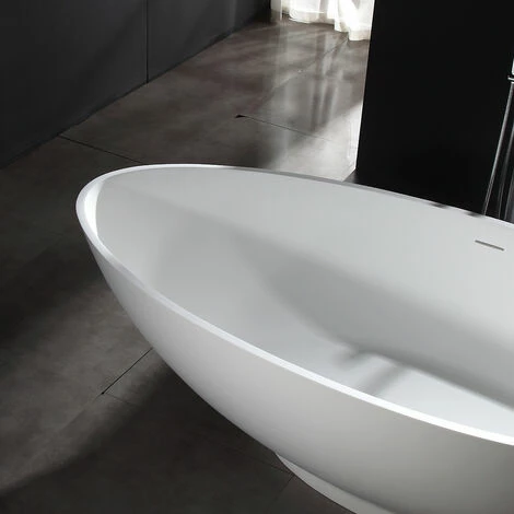 BERNSTEIN Baignoire îlot Design En Pierre Solide VIGO - Blanc Mat - Dimensions Sélectionnables Et Accessoires En Option: Sans Robinet Mitigeur, Sans Siphon, 150 X 75 Cm (de) 7 BERNSTEIN Baignoire îlot Design En Pierre Solide VIGO - Blanc Mat - Dimensions Sélectionnables Et Accessoires En Option: Sans Robinet Mitigeur, Sans Siphon, 150 X 75 Cm (de) – Image 5