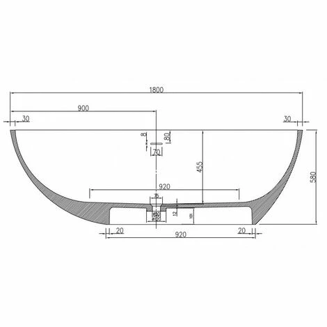 BERNSTEIN Baignoire îlot En Fonte Minérale VELA STONE - Blanc Mat, 180 X 90cm - Accessoires En Option: Sans Robinet Mitigeur, Sans Siphon 6 BERNSTEIN Baignoire îlot En Fonte Minérale VELA STONE - Blanc Mat, 180 X 90cm - Accessoires En Option: Sans Robinet Mitigeur, Sans Siphon – Image 4