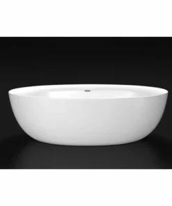 BERNSTEIN Baignoire îlot TERRA En Acrylique Sanitaire Blanc Brillant Ou Blanc Mat - 186 X 88 Cm - Robinetterie En Option: Sans Robinet Mitigeur, Sans Siphon, Blanc Brillant