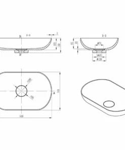 BERNSTEIN Vasque à Poser O-541 En Solid Surface - En Blanc Mat Ou Gris/blanc Mat - 54 X 34 X 13 Cm: Blanc Mat -BERNSTEIN Shop 54314987 3