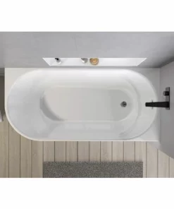 BERNSTEIN Baignoire Murale NORA CORNER En Acrylique Blanc Brillant - 170 X 80 Cm - Installation à Droite - Robinetterie En Option: Sans Robinet Mitigeur, Blanc Brillant -BERNSTEIN Shop 54314996 4