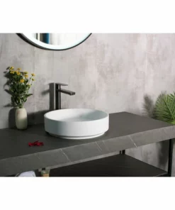 BERNSTEIN Lavabo à Poser En Solid Surface NT2430 - 42 X 42 X 11 Cm - Couleur Sélectionnable: Blanc Mat
