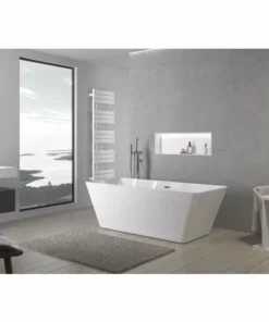 BERNSTEIN Baignoire îlot VENEZIA 2.0 En Acrylique Blanc - 170 X 75 X 58 Cm - Robinetterie Disponible En Option: Sans Robinet Mitigeur, Blanc Brillant