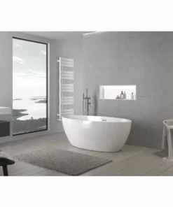 BERNSTEIN Baignoire îlot TERRA 2.0 En Acrylique Sanitaire - 160 X 80 X 58 Cm - Couleur Sélectionnable: Sans Robinet Mitigeur, Blanc Brillant