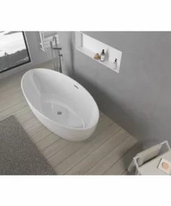 BERNSTEIN Baignoire îlot TERRA 2.0 En Acrylique Sanitaire - 160 X 80 X 58 Cm - Couleur Sélectionnable: Sans Robinet Mitigeur, Blanc Brillant -BERNSTEIN Shop 54315144 3