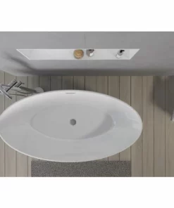 BERNSTEIN Baignoire îlot TERRA 2.0 En Acrylique Sanitaire - 160 X 80 X 58 Cm - Couleur Sélectionnable: Sans Robinet Mitigeur, Blanc Brillant -BERNSTEIN Shop 54315144 4