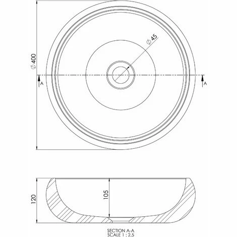 BERNSTEIN Vasque à Poser NT8559 En Solid Surface - Ø40 - Couleur Sélectionnable: Blanc Mat, Sans Bonde Pop Up, Sans Cache Supplémentaire 6 BERNSTEIN Vasque à Poser NT8559 En Solid Surface - Ø40 - Couleur Sélectionnable: Blanc Mat, Sans Bonde Pop Up, Sans Cache Supplémentaire – Image 4