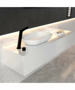 BERNSTEIN Vasque à Poser O-540 En Solid Surface - Blanc Mat - 54 X 34 X 10,5 Cm: Sans Cache Supplémentaire -BERNSTEIN Shop 54315217 5