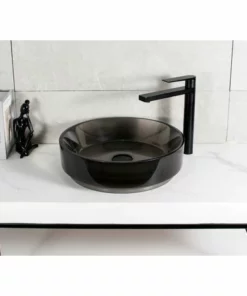 BERNSTEIN Vasque à Poser NT2430G En Résine Synthétique - 42 X 42 X 11 Cm - Noir Brillant: Sans Bonde Pop Up -BERNSTEIN Shop 54560231 4
