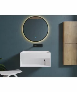 BERNSTEIN Vasque Murale En Pierre Solide (Solid Stone) Avec Espace De Rangement TWG71 - Blanc Mat - Largeur Sélectionnable: 60 Cm -BERNSTEIN Shop 54665257 3