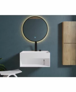 BERNSTEIN Vasque Murale En Pierre Solide (Solid Stone) Avec Espace De Rangement TWG71 - Blanc Mat - Largeur Sélectionnable: 60 Cm -BERNSTEIN Shop 54665257 4