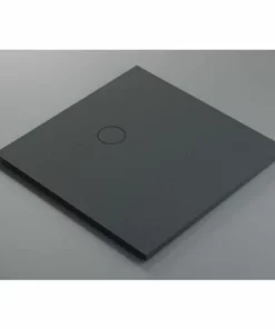 BERNSTEIN Receveur De Douche En Pierre Solide (Solid Surface) BA3096 - 100 X 100 Cm - Couleur Sélectionnable: Sans Système D‘évacuation, Gris Quartz