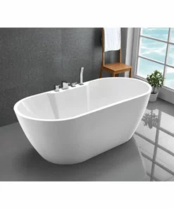 BERNSTEIN Baignoire îlot JAZZ PLUS Acrylique - 170 X 80 Cm - Blanc Brillant - Accessoires En Option: Sans Siphon, Avec Service De Prémontage (9 Jours Ouvrables), Avec Mitigeur 6080 Noir -BERNSTEIN Shop 54714155 2