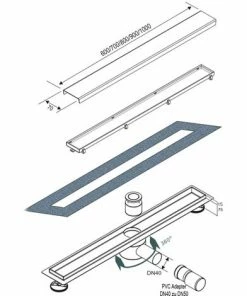 BERNSTEIN Caniveau De Douche En Acier Inoxydable Noir - FlexGTB02 - Longueur Sélectionnable : 600mm -BERNSTEIN Shop 54714174 4