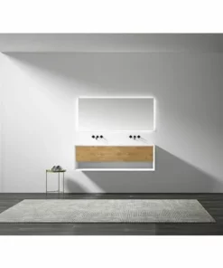 BERNSTEIN Meuble De Salle De Bain Avec Double Vasque Fiona 1600 - Façade Effet Chêne - Miroir & Colonne De Rangement En Option: Sans Miroir, Sans Meuble Mural 9 BERNSTEIN Meuble De Salle De Bain Avec Double Vasque Fiona 1600 - Façade Effet Chêne - Miroir & Colonne De Rangement En Option: Sans Miroir, Sans Meuble Mural -BERNSTEIN Shop 54714185 3