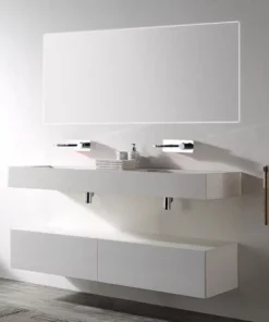 BERNSTEIN Sous Vasque Salle De Bain TLB150 - 150x43x28cm - Disponible En Plusieurs Couleurs: Sans Vasque à Poser, Blanc Brillant