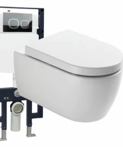 BERNSTEIN WC Suspendu Offre Spéciale Pack économique 22: NT2039 - Et Bâti-support G3008 Avec Plaque De Déclenchement: Modèle 4111 Satin